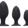 Набор из 3 черных анальных пробок Diamond Shape Butt Plug Set