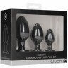Набор из 3 черных анальных пробок Diamond Shape Butt Plug Set