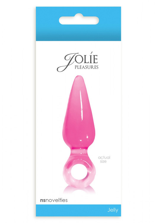 Розовая анальная пробка с кольцом Pleasures Plug Mini - 9 см.