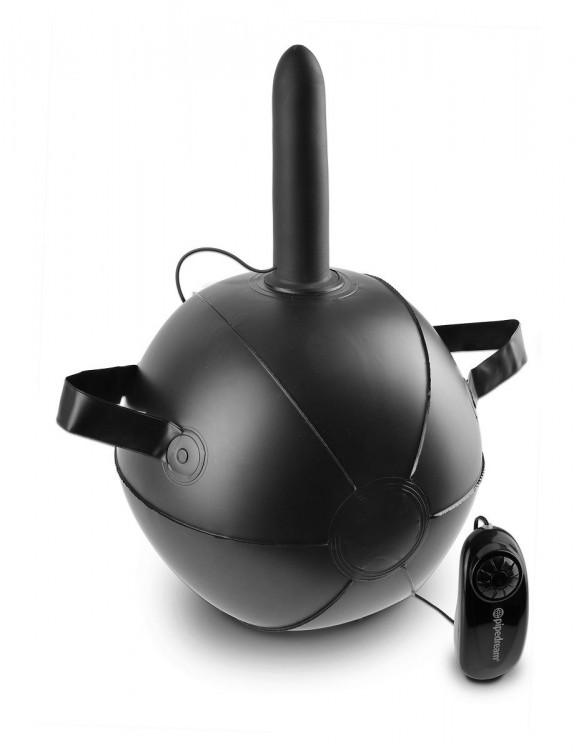 Мини-мяч с фаллической насадкой коричневого цвета и вибрацией Vibrating Mini Sex Ball with 7  Dildo - 17,7 см.