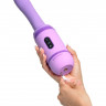 Фиолетовый автоматический вибромассажер с функцией поступательных движений Love Thrust-Her