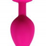 Розовая анальная пробка с кристаллом-сердечком - 8 см.
