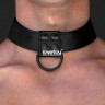 Черный ошейник Bondage Fetish Black Matt Collar With Leash с цепочкой-поводком Черный ошейник Bondage Fetish Black Matt Collar With Leash с цепочкой-поводком