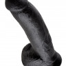Чёрный фаллоимитатор 9  Cock with Balls - 22,9 см.