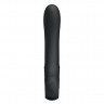 Чёрный гладкий вибратор Alston с 12 видами вибрации - 19,7 см.