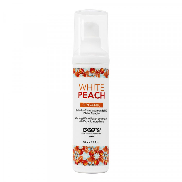 Разогревающее массажное масло Gourmet White Peach Organic с органическими ингредиентами - 50 мл.