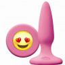 Розовая силиконовая пробка Emoji Face ILY - 8,6 см.