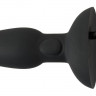 Черная анальная вибропробка с пульсацией в нижней части Thumping Anus Butt Plug - 15 см.