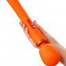 Оранжевый вибромассажер Vim Vibrating Wand - 31,3 см.