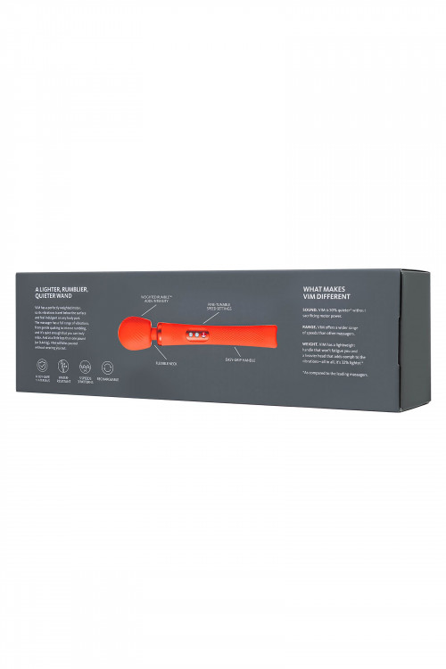 Оранжевый вибромассажер Vim Vibrating Wand - 31,3 см.