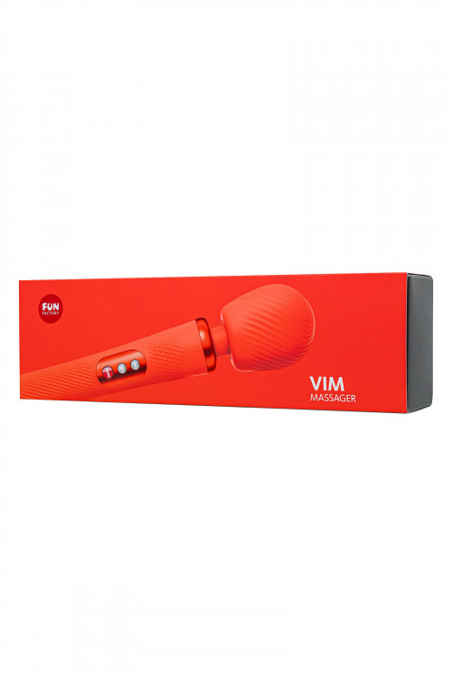 Оранжевый вибромассажер Vim Vibrating Wand - 31,3 см.