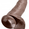 Коричневый фаллоимитатор-гигант 12  Cock with Balls - 30,5 см.