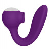 Фиолетовый универсальный вибратор Drago с язычком - 18,3 см.