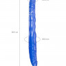 Синий двусторонний фаллоимитатор - 28,5 см.