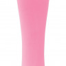 Розовый силиконовый вибромассажер с ямкой Candy - 10,2 см.