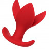 Красная силиконовая расширяющая анальная пробка Flower - 9 см.