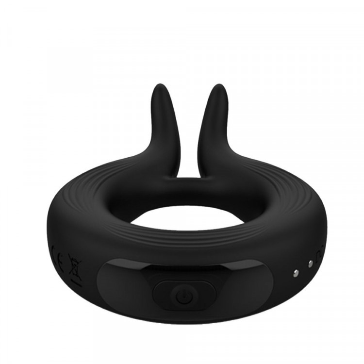 Черное эрекционное кольцо Marry Me Rechargeable Vibrating Cockring