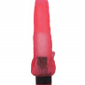 Розовый гелевый вибратор с клиторальными лепестками - 18,5 см.