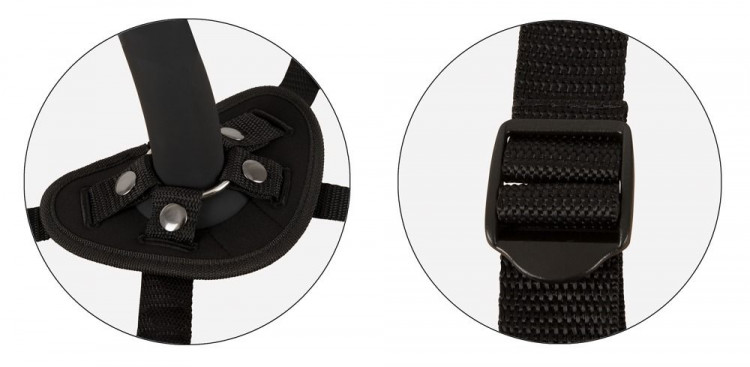 Черный вибрострапон с пультом ДУ RC Vibrating Strap-On - 13 см.