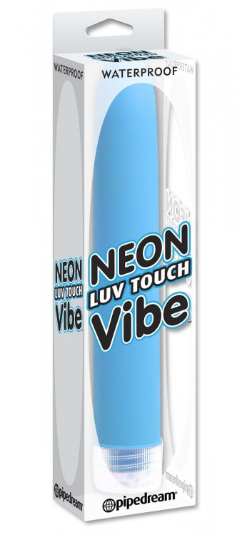 Неоново-голубой вибратор Neon Luv Touch Vibe - 17 см.