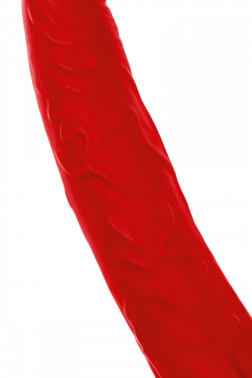 Красная насадка на пенис для двойного проникновения Black Red - 16,5 см.