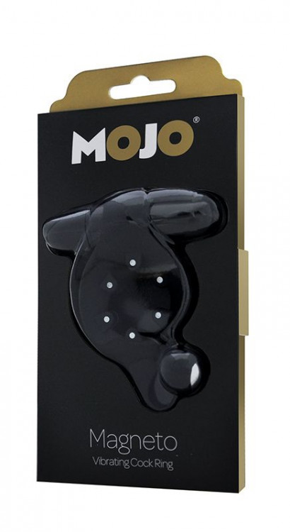 Чёрное эрекционное кольцо с магнитами MOJO MAGNETO