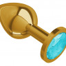 Золотистая средняя пробка с голубым кристаллом - 8,5 см.