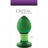 Зеленая стеклянная анальная пробка Crystal Medium - 7,5 см.