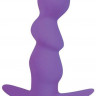 Фиолетовый рельефный вибромассажер с ограничителем - 9,5 см.