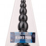 Чёрная анальная пробка-ёлочка MENZSTUFF BEADED PROBE - 16,5 см.
