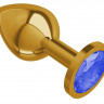 Золотистая средняя пробка с синим кристаллом - 8,5 см.