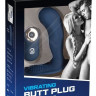 Синий вибростимулятор простаты Vibrating Butt Plug - 11,7 см.
