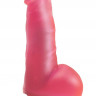 Гелевый виброфаллос розового цвета - 17,8 см.