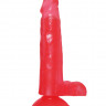 Розовый тренажёр для техник секса на присоске - 17,5 см.