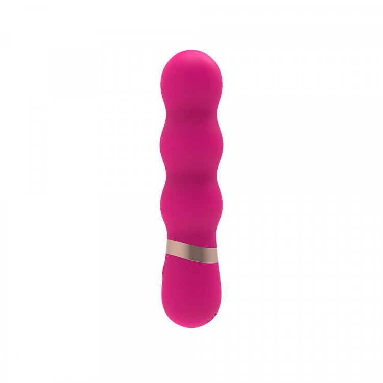 Розовый фигурный мини-вибратор Ripple Vibe - 11,9 см.