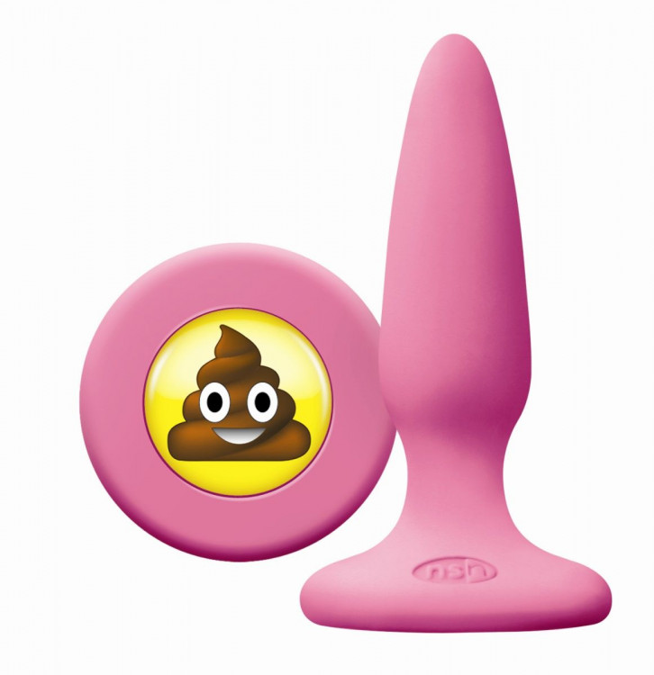 Розовая силиконовая пробка Emoji SHT - 8,6 см. 