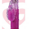 Ярко-розовый вибрамассажер-кролик UP   DOWN BUTTERFLY - 24 см.