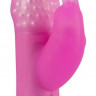 Розовый вибромассажёр с клиторальным отростком Rabbit Pearl - 26,5 см.