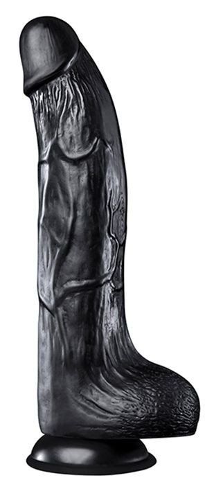 Черный фаллоимитатор HOODLUM 9INCH REALISTIC DONG - 23 см.