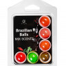 Набор из 6 шариков с ароматизированными массажными маслами Brazilian Balls