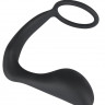 Чёрное эрекционное кольцо с анальной пробкой Black Velvets Ring Plug Чёрное эрекционное кольцо с анальной пробкой Black Velvets Ring Plug