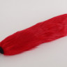 Силиконовая анальная пробка с длинным красным хвостом  Красная лиса 