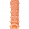 Телесная закрытая насадка с пупырышками Cock Sleeve Size L - 17,6 см.
