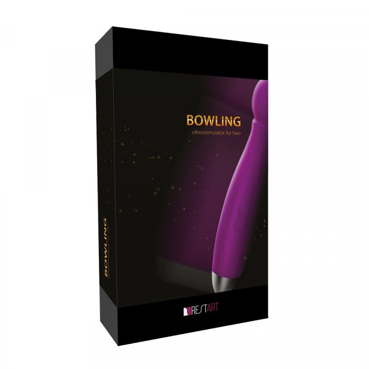 Водонепроницаемый вибратор Bowling с насадками для двоих - 19 см.