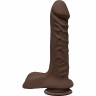 Коричневый фаллоимитатор с мошонкой на присоске The D Super D 8 Chocolate - 20,3 см. Коричневый фаллоимитатор с мошонкой на присоске The D Super D 8 Chocolate - 20,3 см.