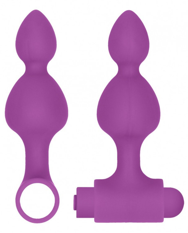 Фиолетовый анальный вибронабор USB-Rechargeable Anal Set