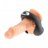 Черное эрекционное виброкольцо для пениса и мошонки Vibro Ball Ring Черное эрекционное виброкольцо для пениса и мошонки Vibro Ball Ring