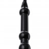Элегантный чёрный анальный стимулятор с шариками на стволе - 15,5 см.