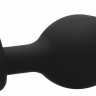 Черная анальная пробка с прозрачным стразом Diamond Heart Butt Plug - 7,3 см.