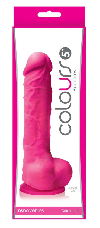 Розовый фаллоимитатор Colours Pleasures 5  Dildo - 17,8 см.